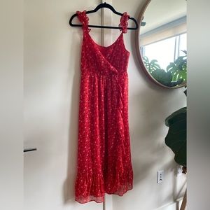 Madewell maxi dress with ruffle shoulder